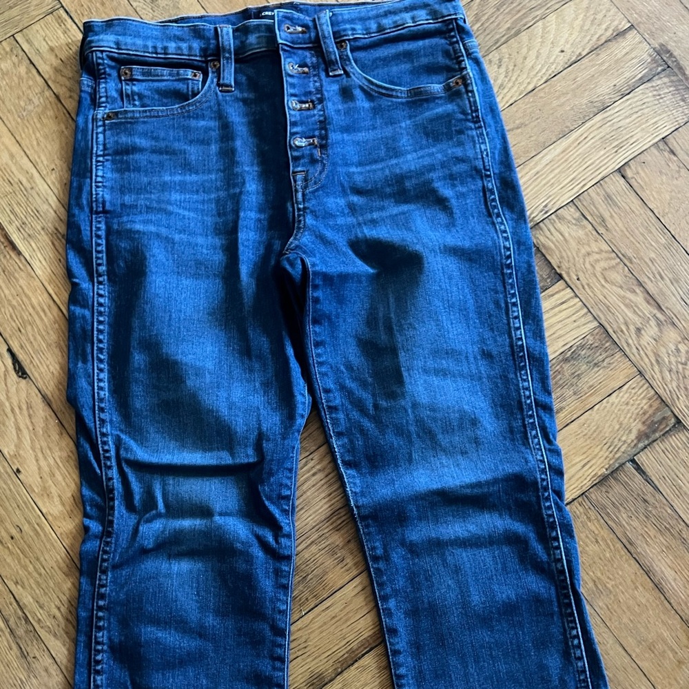 Skinny button fly denim